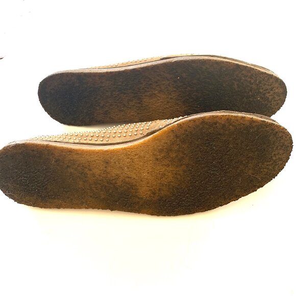 Vince Camuto Signature Studded Suede Slip-On Flats Like New Size 10M Tobacco - Picture 12 of 12